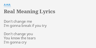 A-ha - Real Meaning