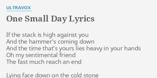 Ultravox - One Small Day