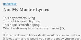 Hatebreed - Not My Master
