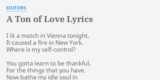 Editors - A Ton Of Love
