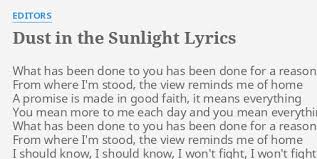 Editors - Dust In The Sunlight
