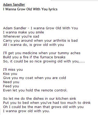 Adam Sandler - Grow Old With You