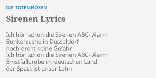 Die Toten Hosen - Sirenen