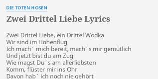 Die Toten Hosen - Zwei Drittel Liebe